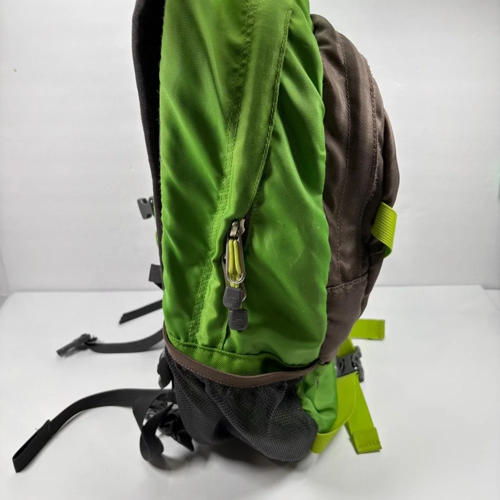 The North Face Skipper Backpack Green Brown Hiking Daypack School Outdoor Sport